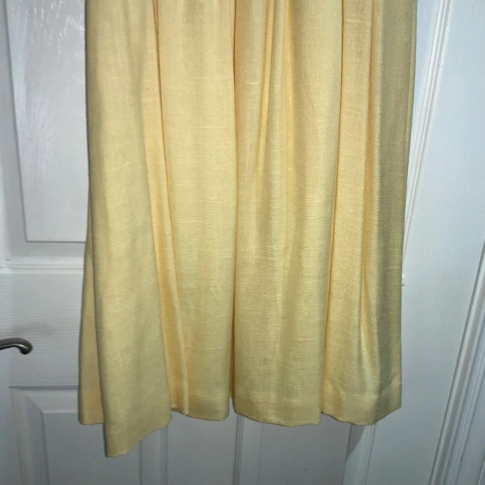 Barry Bricken vintage pleated yellow midi skirt Sz 4 lined pockets side close - Picture 2 of 8